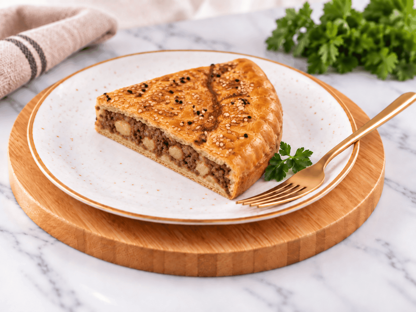 Порция Пирог с мясом и картошкой